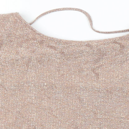 Womens UK Size 14 River Island Pink Cropped T-Shirt