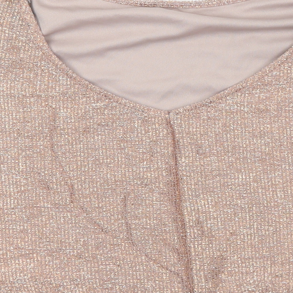 Womens UK Size 14 River Island Pink Cropped T-Shirt