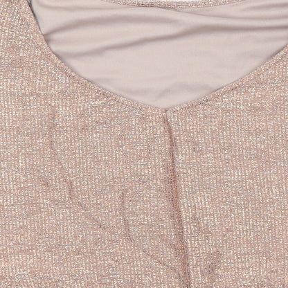 Womens UK Size 14 River Island Pink Cropped T-Shirt