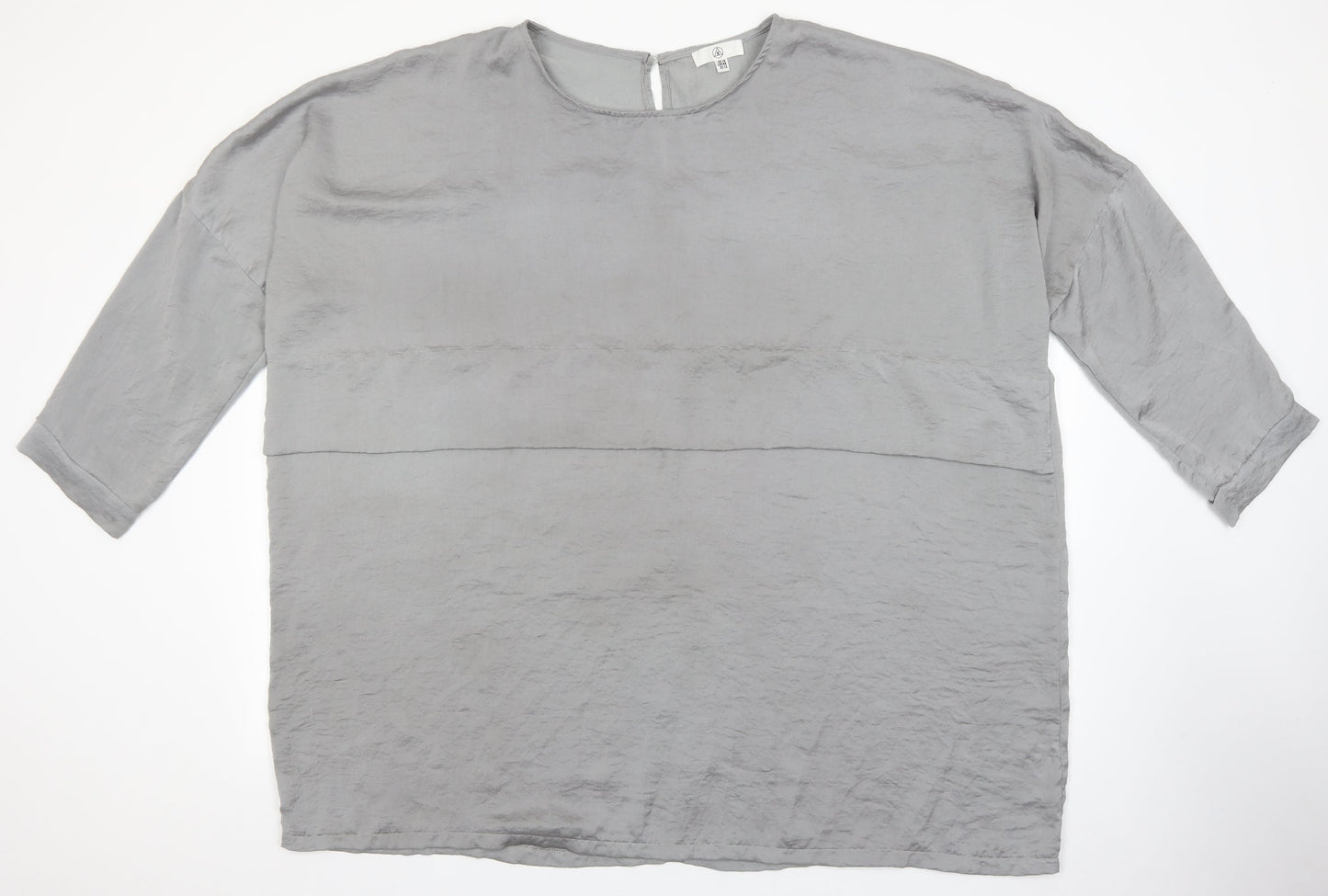 Missguided Womens Grey Polyester Basic Blouse Size 16 Round Neck