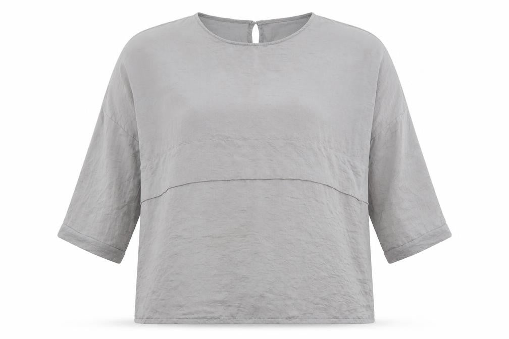 Missguided Womens Grey Polyester Basic Blouse Size 16 Round Neck
