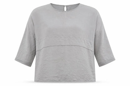 Missguided Womens Grey Polyester Basic Blouse Size 16 Round Neck