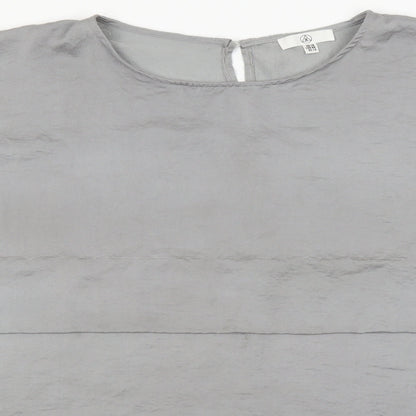 Missguided Womens Grey Polyester Basic Blouse Size 16 Round Neck