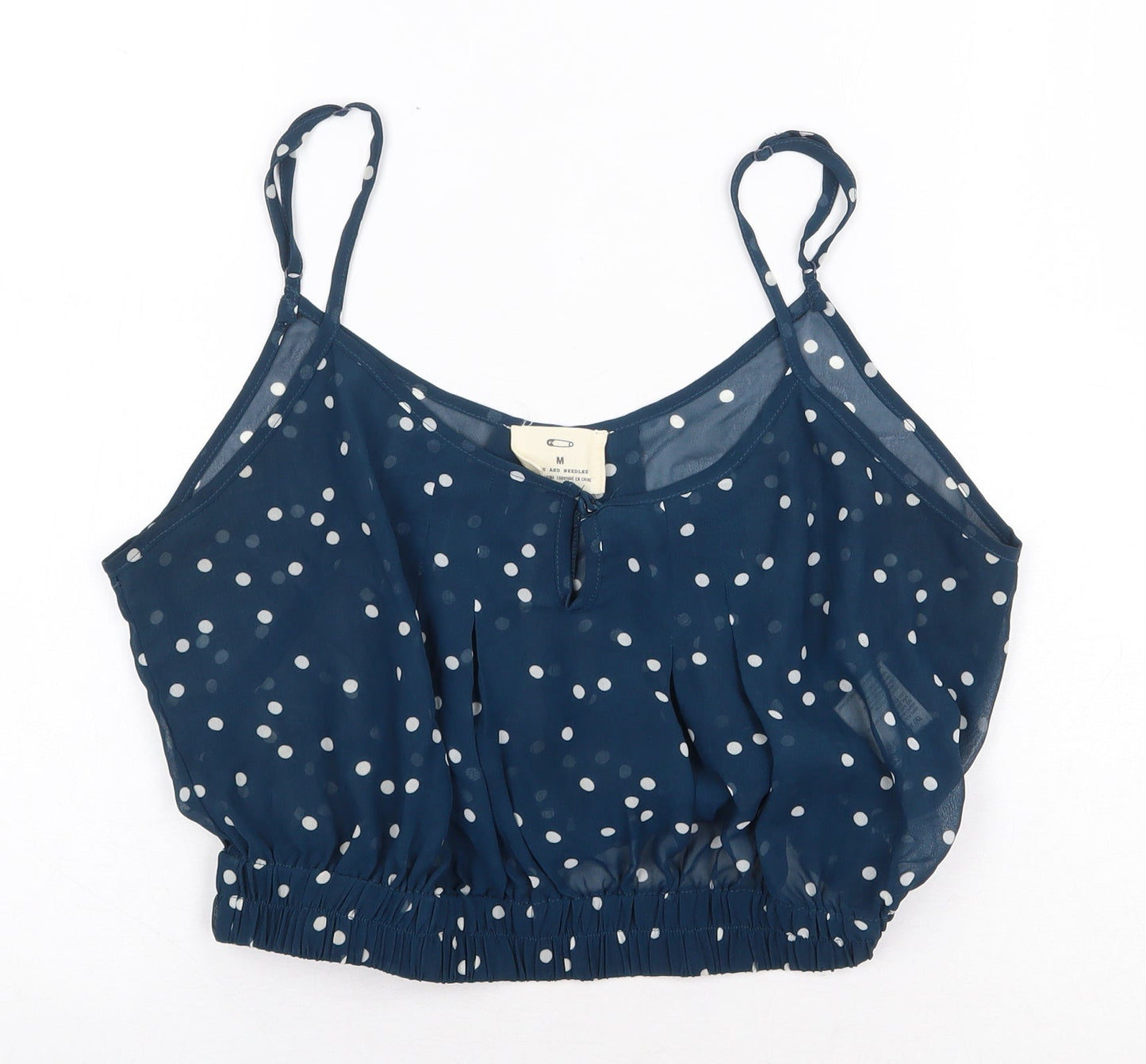 Womens UK Size M Pins & Needles Blue Cropped Tank