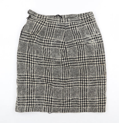 Reine Wolle Womens Beige Geometric Polyester A-Line Skirt Size 28 in Zip