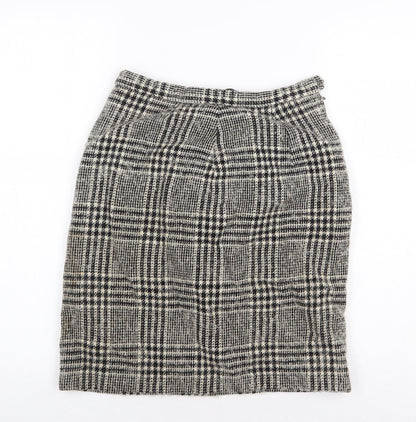 Reine Wolle Womens Beige Geometric Polyester A-Line Skirt Size 28 in Zip
