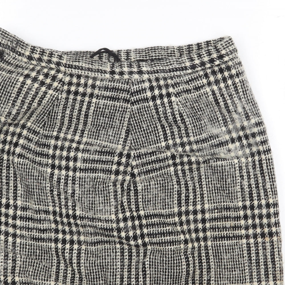 Reine Wolle Womens Beige Geometric Polyester A-Line Skirt Size 28 in Zip