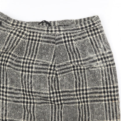 Reine Wolle Womens Beige Geometric Polyester A-Line Skirt Size 28 in Zip