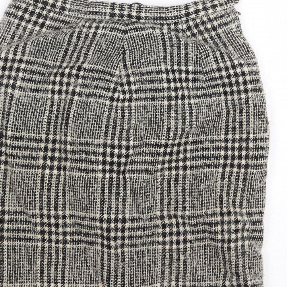 Reine Wolle Womens Beige Geometric Polyester A-Line Skirt Size 28 in Zip