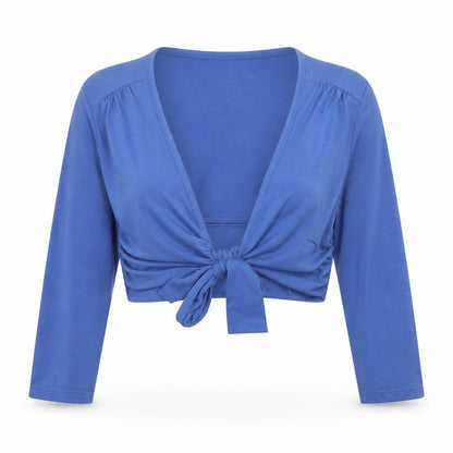 Womens UK Size S Text Blue Cropped T-Shirt
