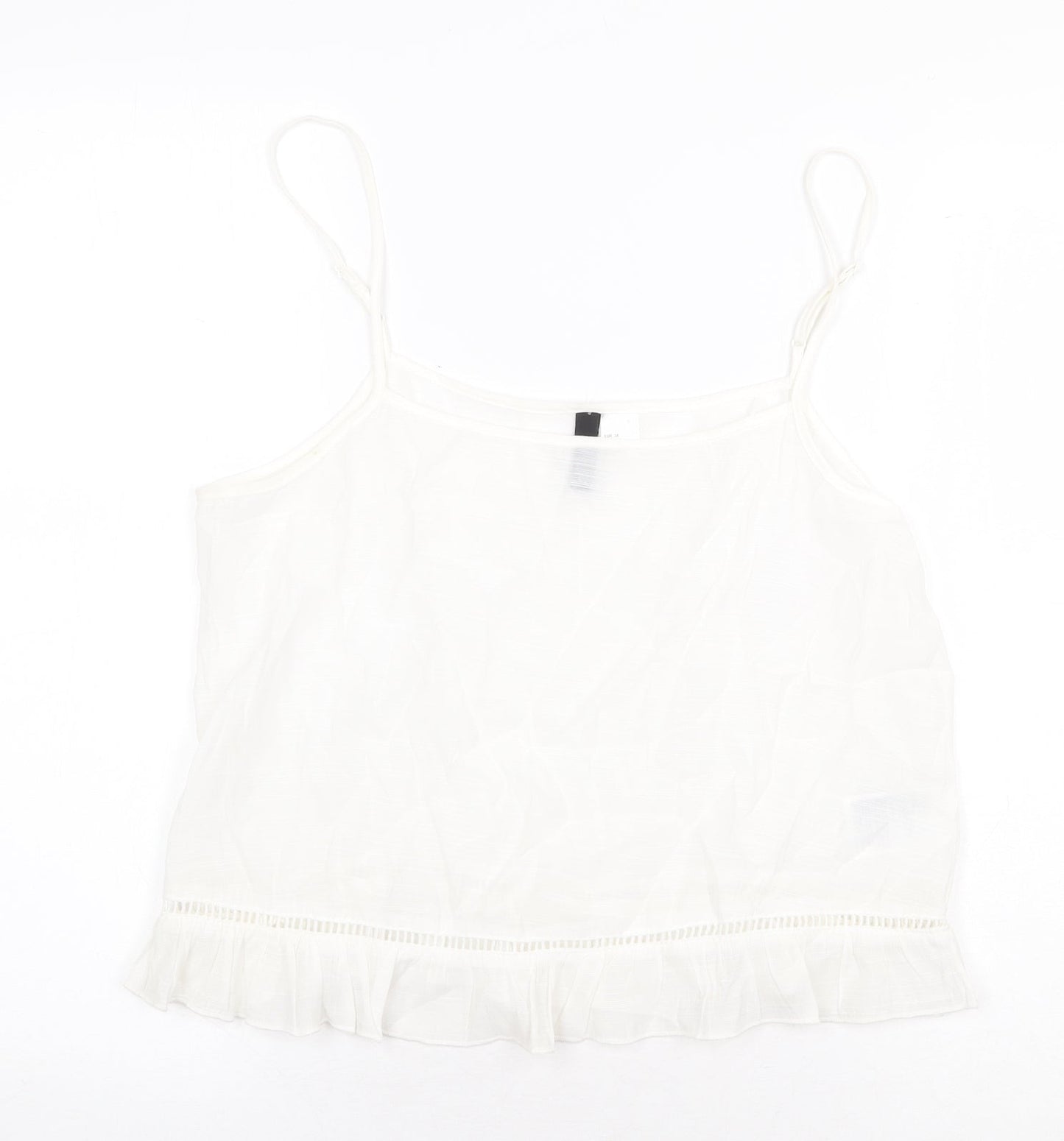 Womens UK Size 10 H&M White Basic Tank