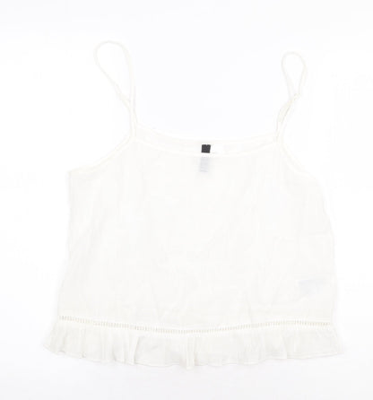 Womens UK Size 10 H&M White Basic Tank