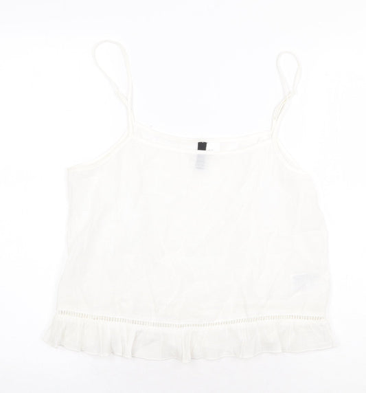 Womens UK Size 10 H&M White Basic Tank