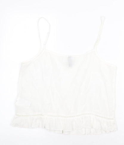 Womens UK Size 10 H&M White Basic Tank