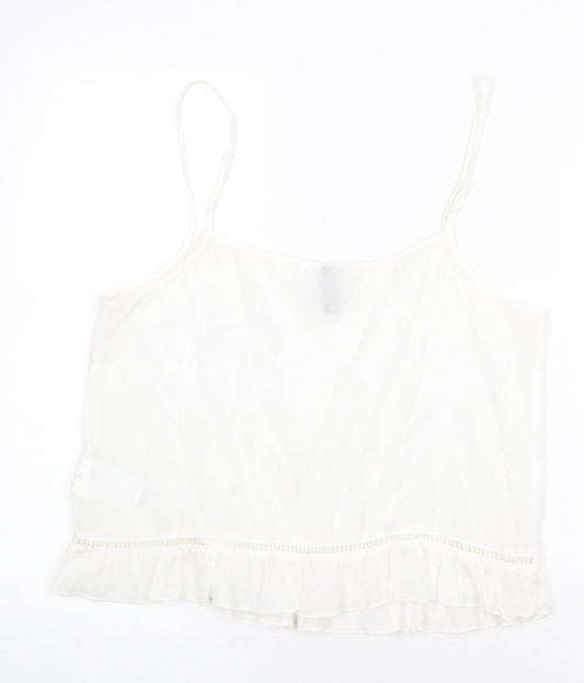 Womens UK Size 10 H&M White Basic Tank