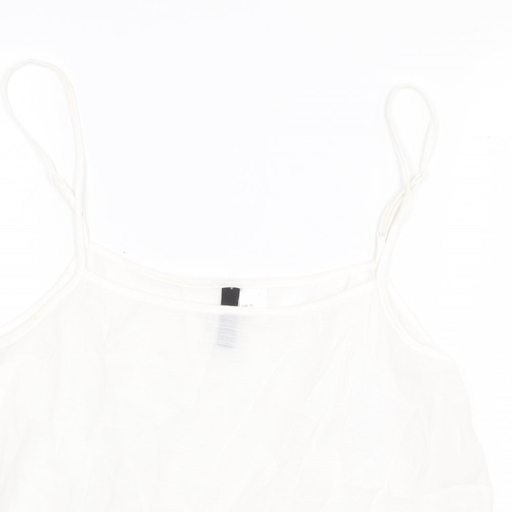 Womens UK Size 10 H&M White Basic Tank