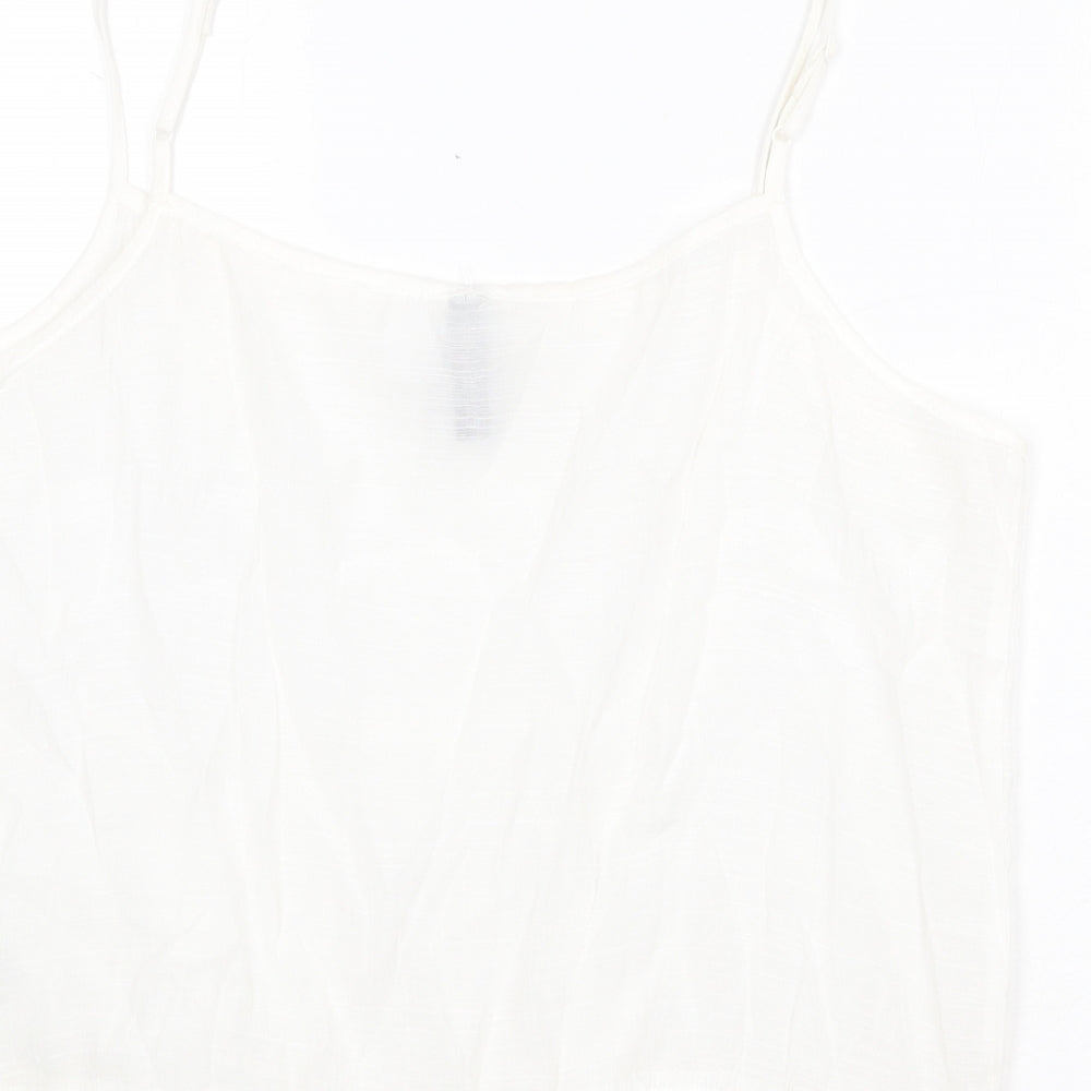 Womens UK Size 10 H&M White Basic Tank