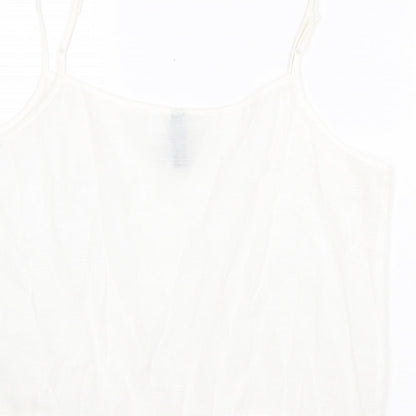 Womens UK Size 10 H&M White Basic Tank