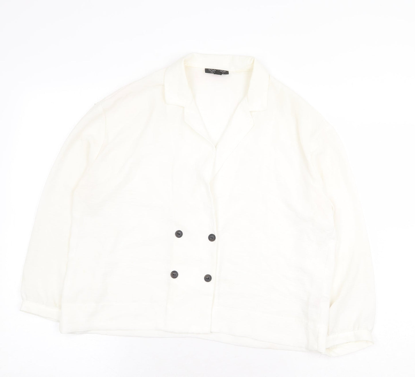 Womens UK Size 12 Topshop White Basic Blouse