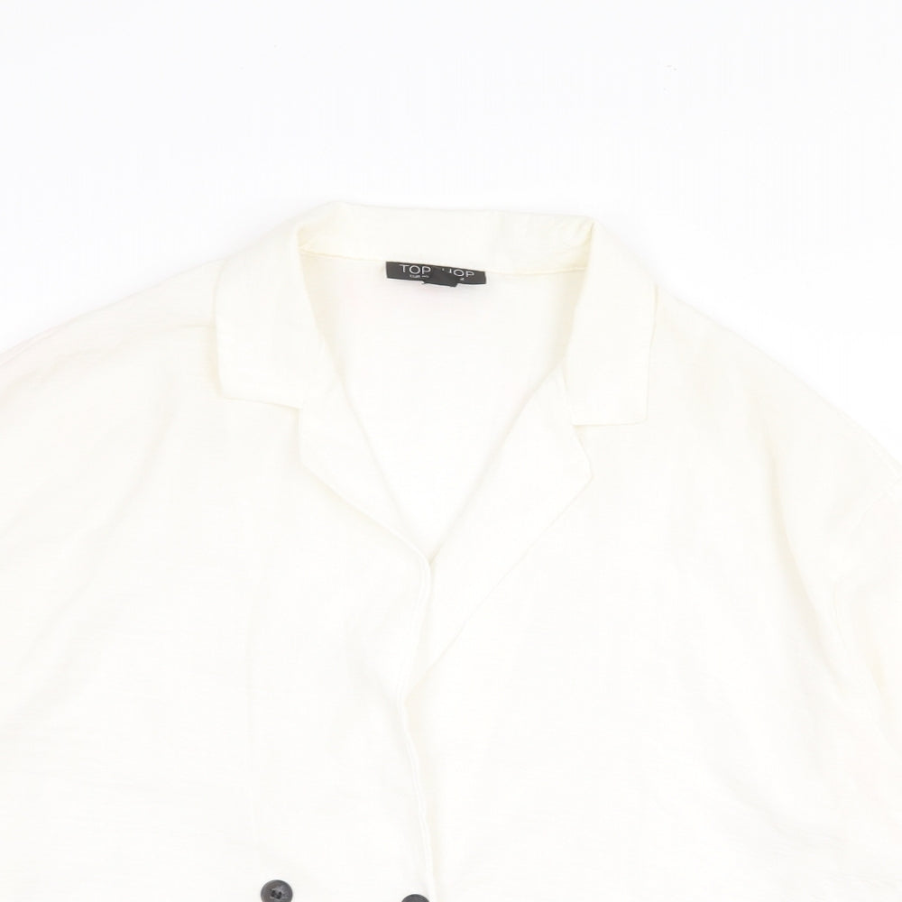 Womens UK Size 12 Topshop White Basic Blouse