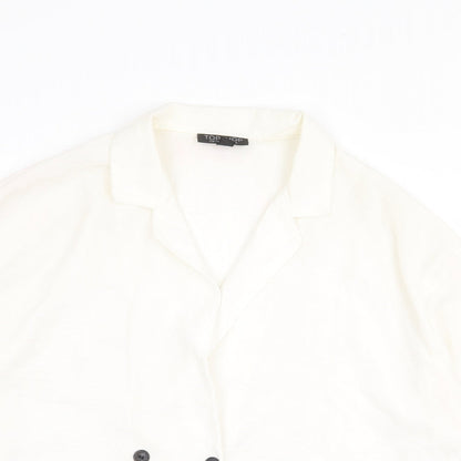 Womens UK Size 12 Topshop White Basic Blouse