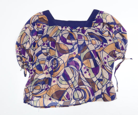 Womens UK Size 12 Atmosphere Multicoloured Cropped Blouse
