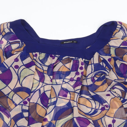Womens UK Size 12 Atmosphere Multicoloured Cropped Blouse