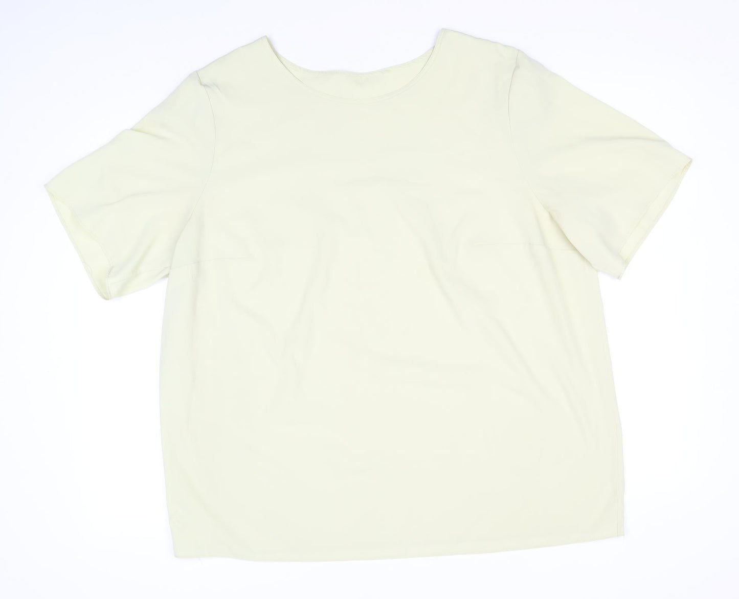 Womens UK Size 20 Preworn Beige Basic T-Shirt