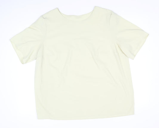 Womens UK Size 20 Preworn Beige Basic T-Shirt