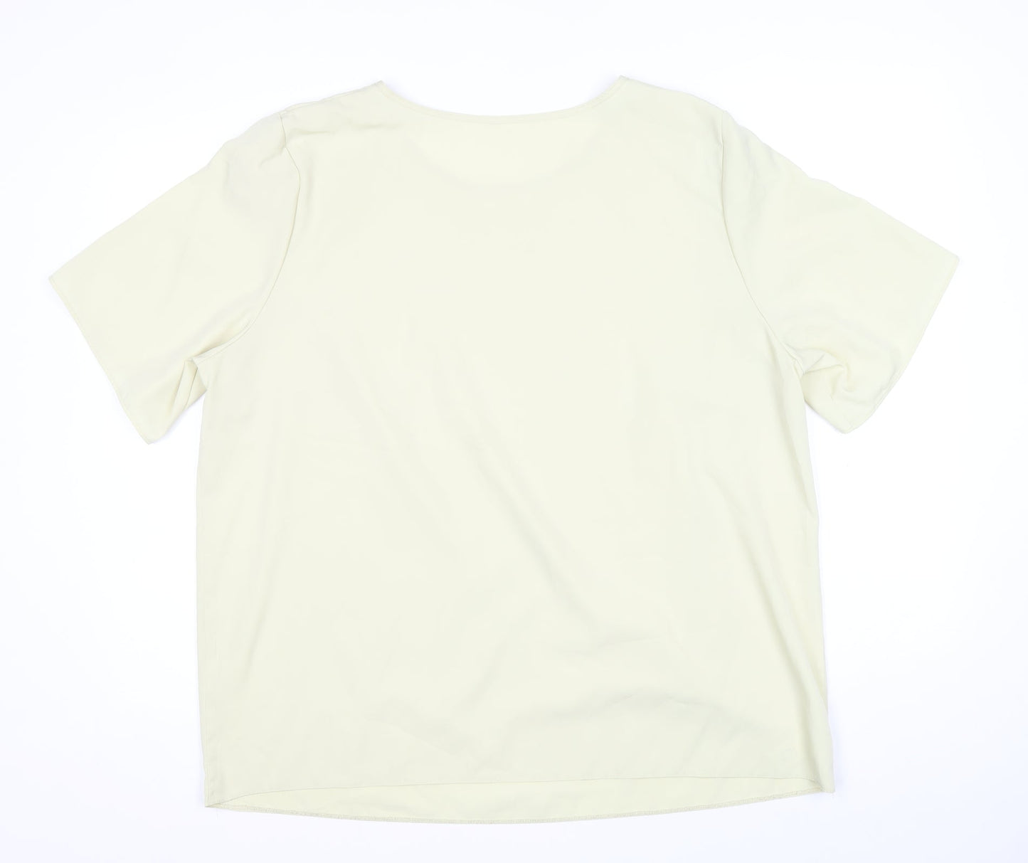 Womens UK Size 20 Preworn Beige Basic T-Shirt
