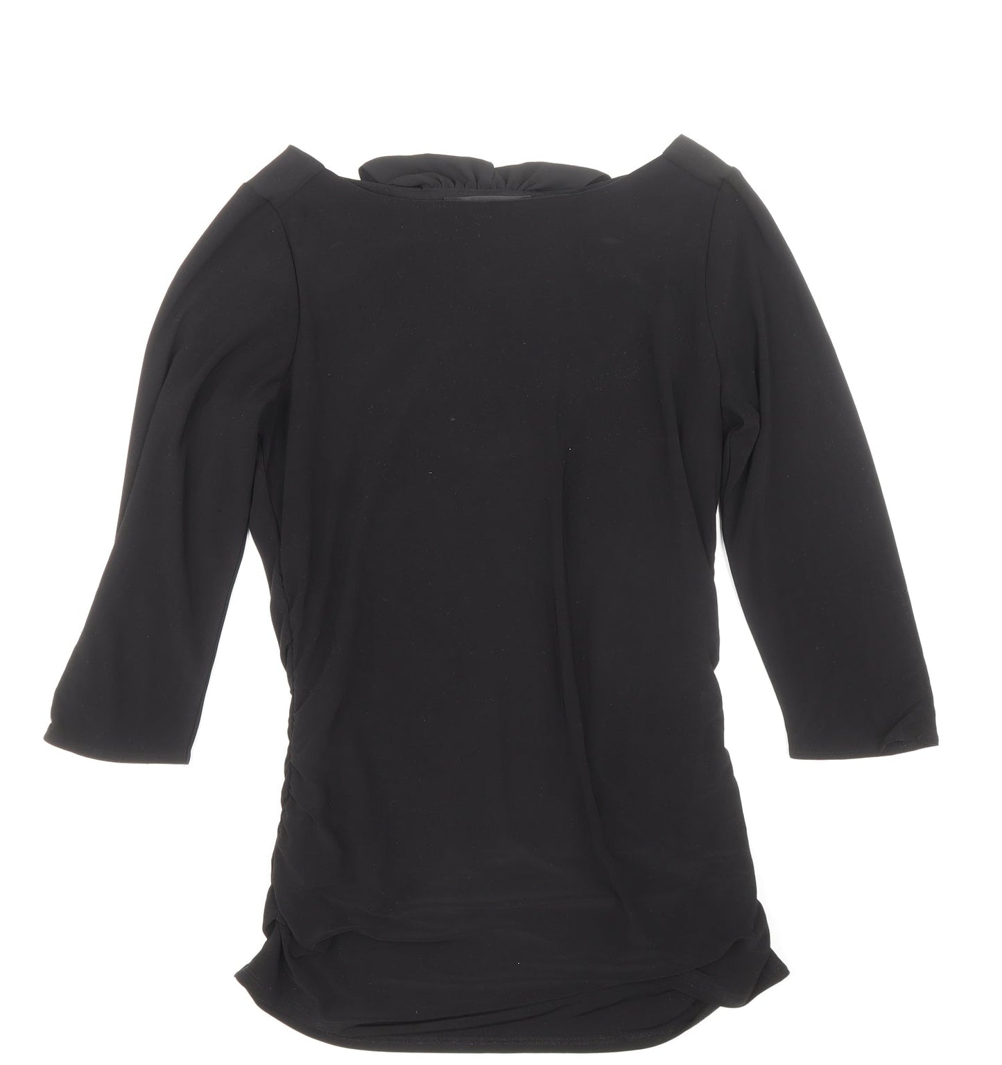 Coast Womens Black Polyester Basic Blouse Size 8 Boat Neck