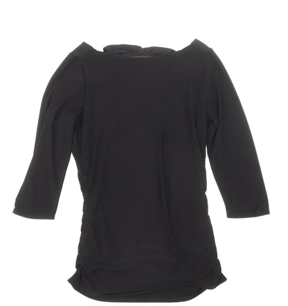 Coast Womens Black Polyester Basic Blouse Size 8 Boat Neck