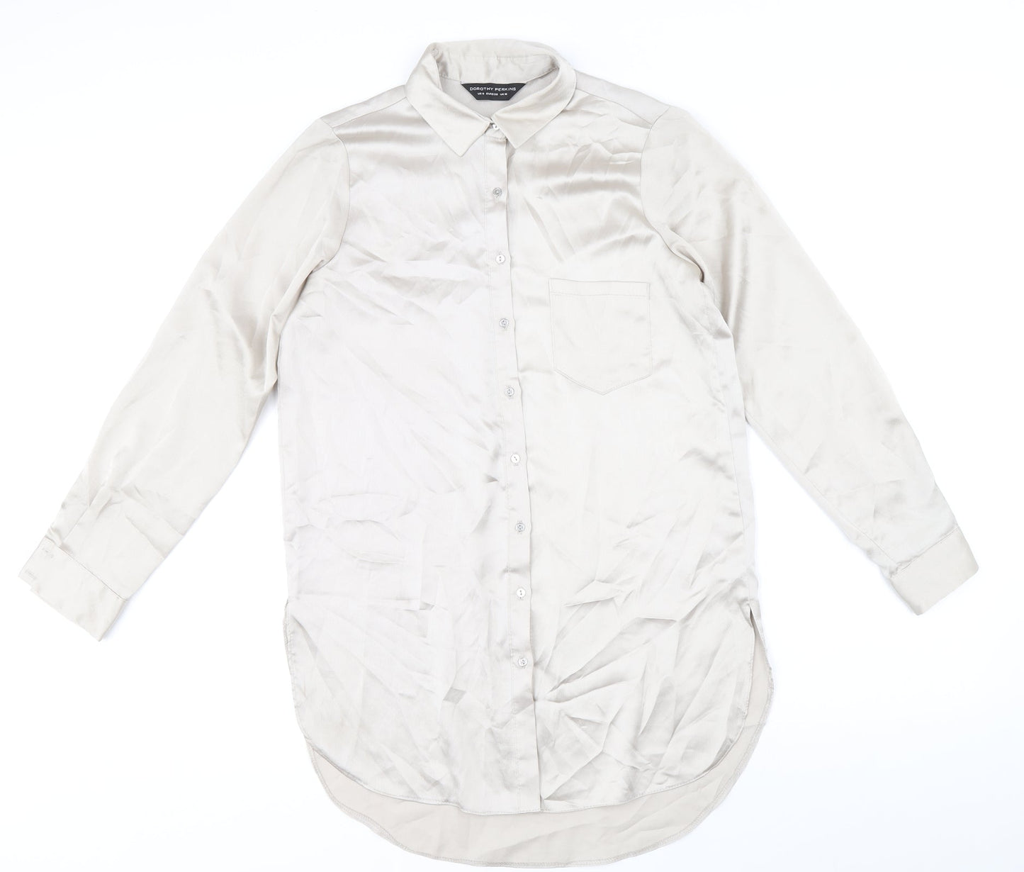 Womens UK Size 10 Dorothy Perkins Gold Basic Button-Up