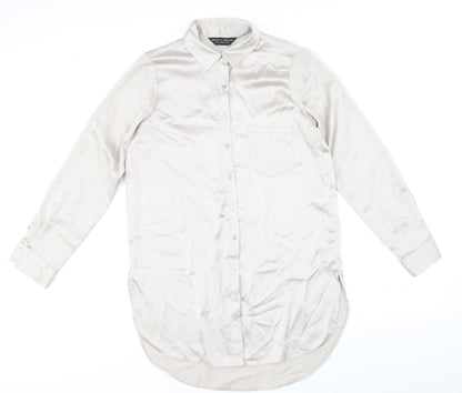 Womens UK Size 10 Dorothy Perkins Gold Basic Button-Up