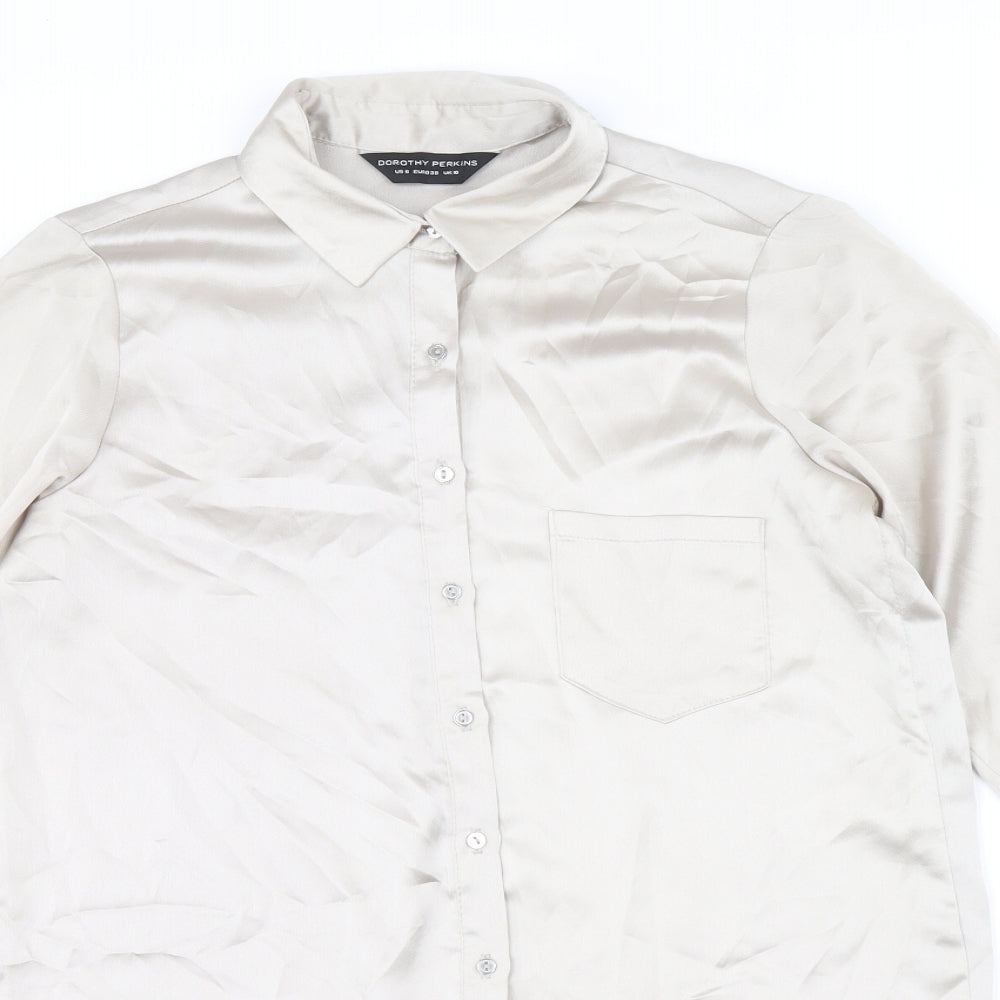 Womens UK Size 10 Dorothy Perkins Gold Basic Button-Up