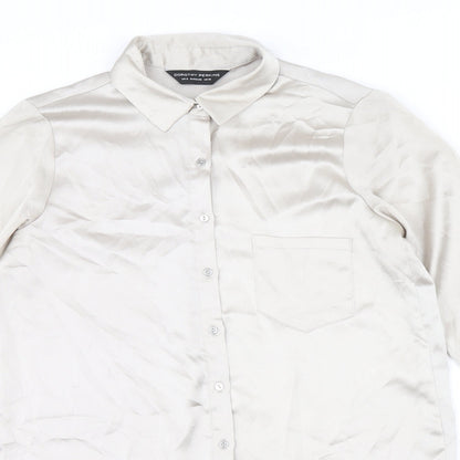 Womens UK Size 10 Dorothy Perkins Gold Basic Button-Up