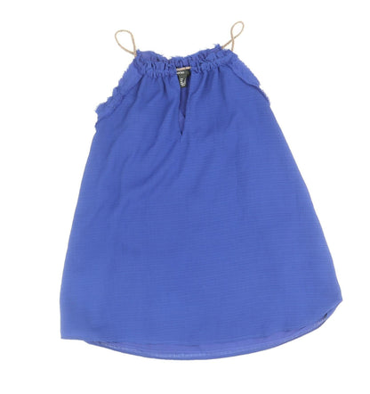Womens UK Size S Mango Blue Basic Tank