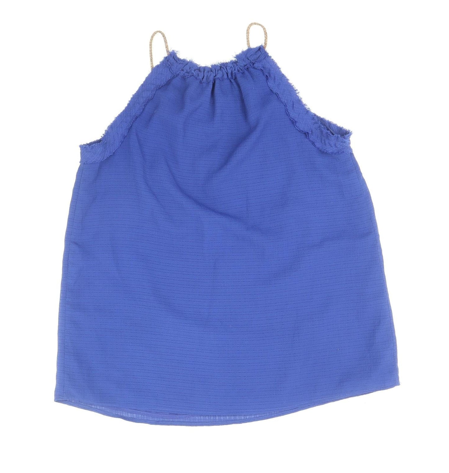 Womens UK Size S Mango Blue Basic Tank