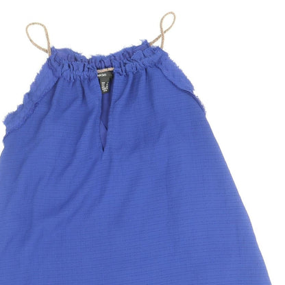 Womens UK Size S Mango Blue Basic Tank