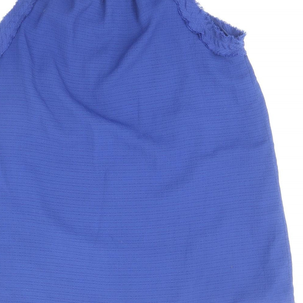 Womens UK Size S Mango Blue Basic Tank