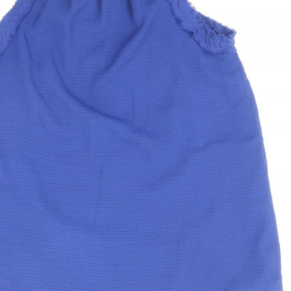 Womens UK Size S Mango Blue Basic Tank
