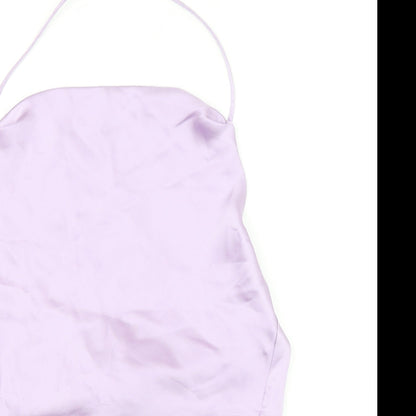 Womens UK Size L Zara Purple Cropped Blouse