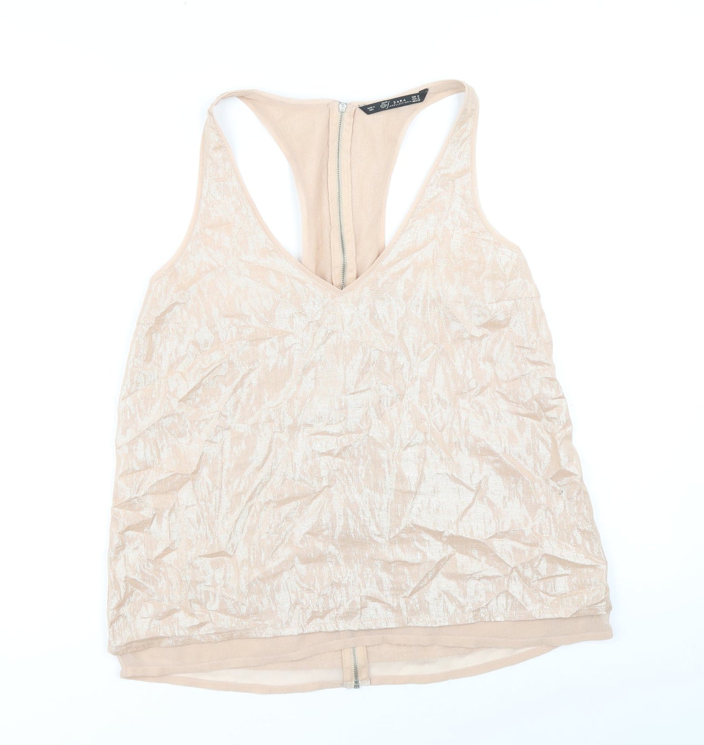 Womens UK Size M Zara Pink Basic Tank
