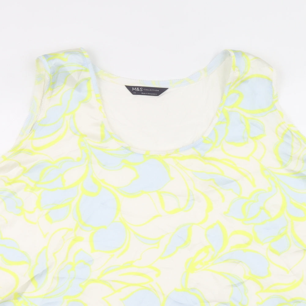 Womens UK Size 24 Marks and Spencer Multicoloured Basic Tank