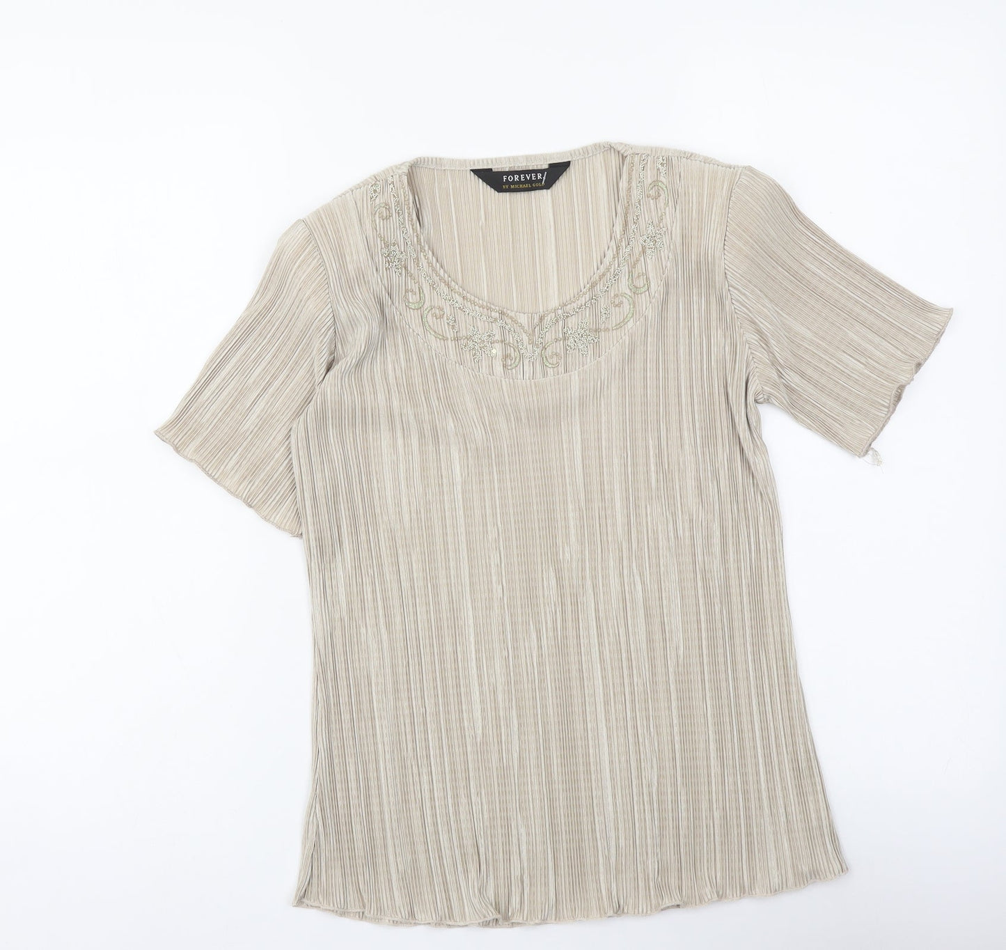 Womens UK Size S Forever Beige Basic Blouse