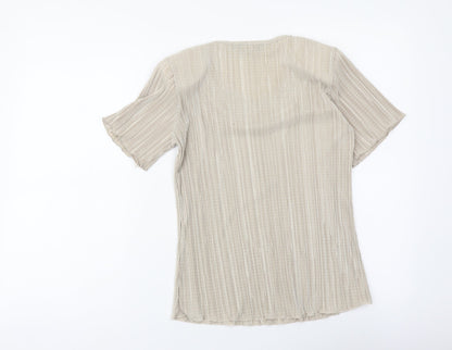 Womens UK Size S Forever Beige Basic Blouse