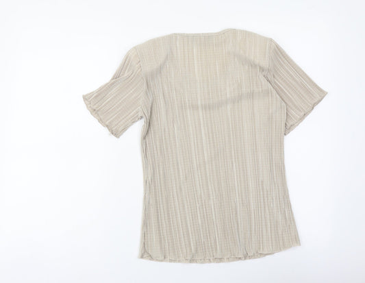 Womens UK Size S Forever Beige Basic Blouse