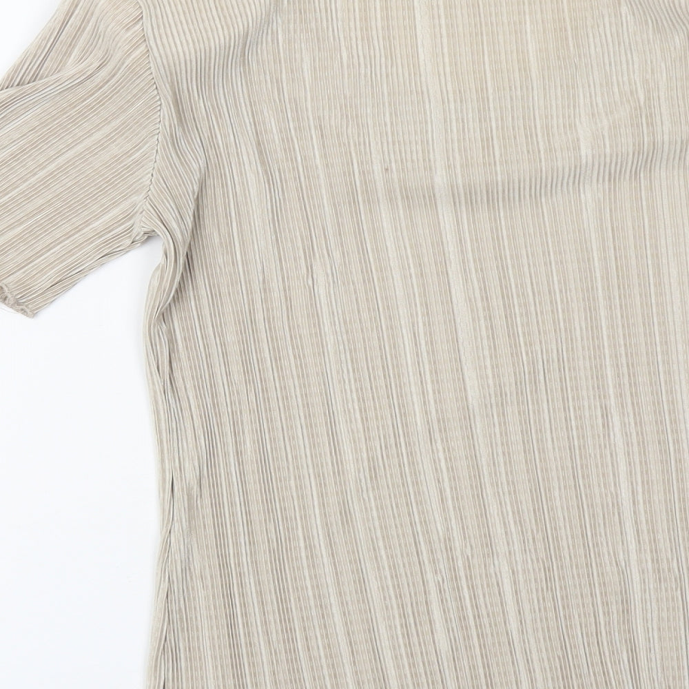 Womens UK Size S Forever Beige Basic Blouse