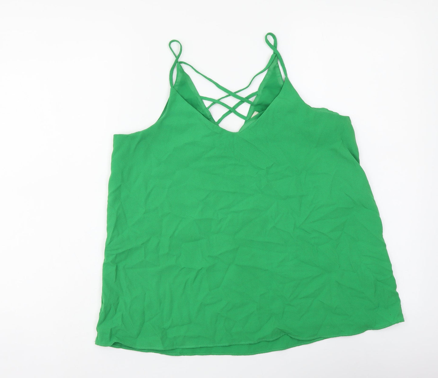 Womens UK Size 10 River Island Green Camisole Tank