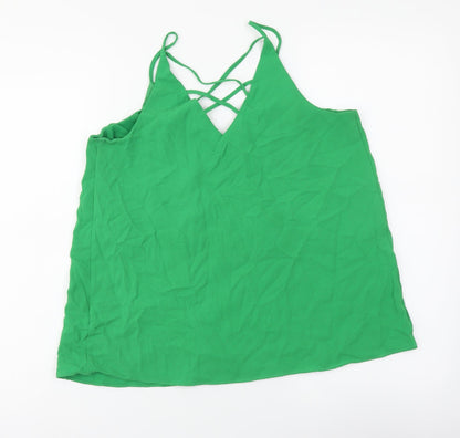 Womens UK Size 10 River Island Green Camisole Tank